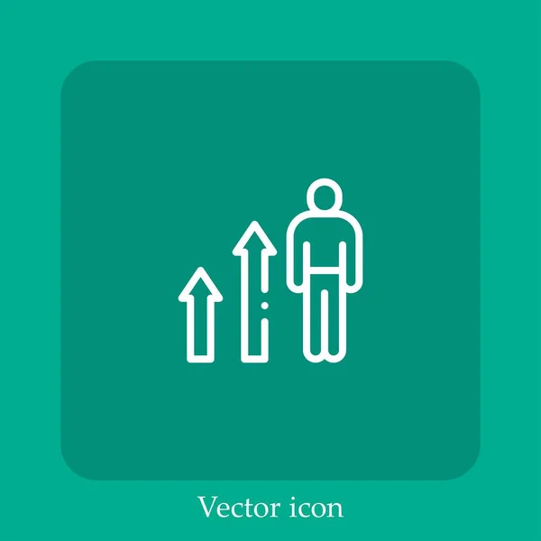 Icono Del Vector Desarrollo Icon Line Lineal Con Carrera Editable — Vector de stock