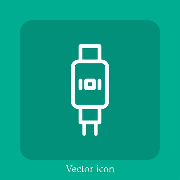 Icône Vectorielle Affichage Icône Linéaire Ligne Avec Course Modifiable — Image vectorielle