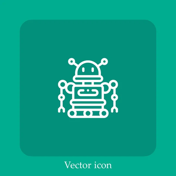 Icono Vector Androide Icon Line Lineal Con Carrera Editable — Vector de stock