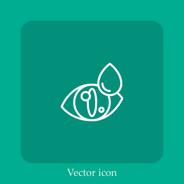 Ícone Vetor Olho Linear Icon Line Com Curso Editável — Vetor de Stock