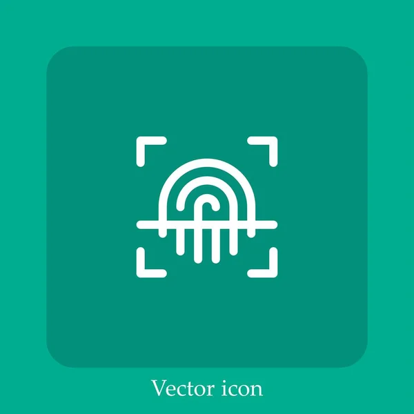 Fingerabdruck Vektor Symbol Lineare Icon Line Mit Editierbarem Strich — Stockvektor