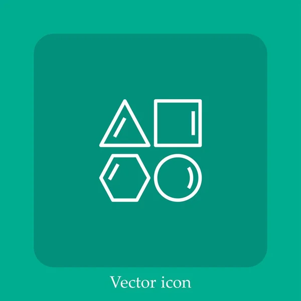 Geometrie Vektor Symbol Lineare Icon Line Mit Editierbarem Strich — Stockvektor