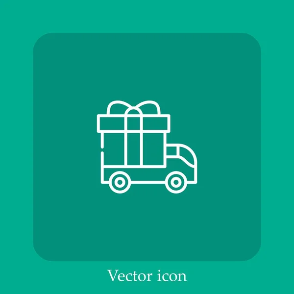 Kostenlose Lieferung Vektor Symbol Lineare Icon Line Mit Editierbarem Strich — Stockvektor