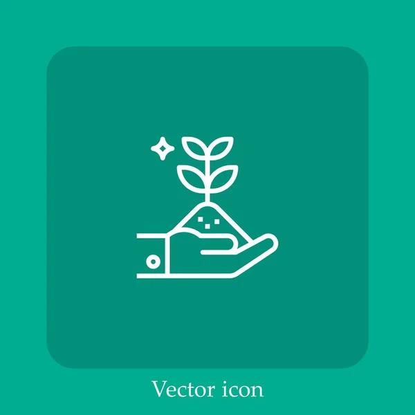 Growth Vector Icon Linear Icon Line Editable Stroke — Stock Vector