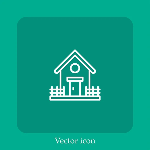 Ícone Vetorial Casa Linear Icon Line Com Curso Editável — Vetor de Stock