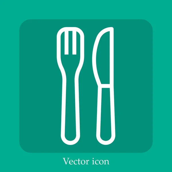 Messer Vektor Symbol Lineare Icon Line Mit Editierbarem Strich — Stockvektor