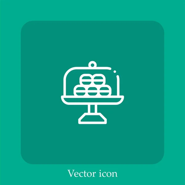 Makronen Vektorsymbol Lineare Icon Line Mit Editierbarem Strich — Stockvektor