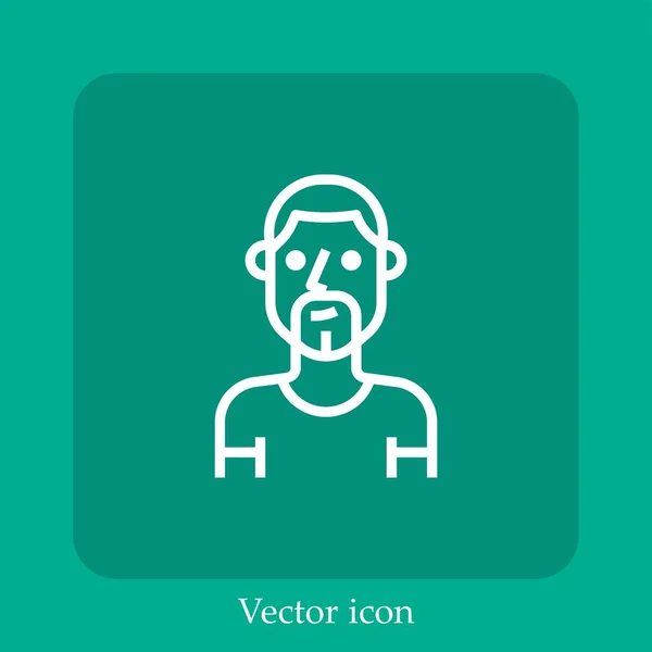 Ícone Vetor Homem Linear Icon Line Com Curso Editável — Vetor de Stock