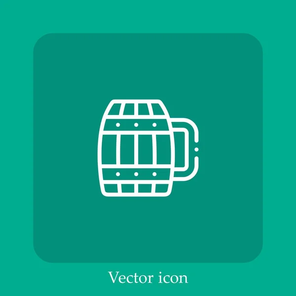 Becher Vektor Symbol Lineare Icon Line Mit Editierbarem Strich — Stockvektor