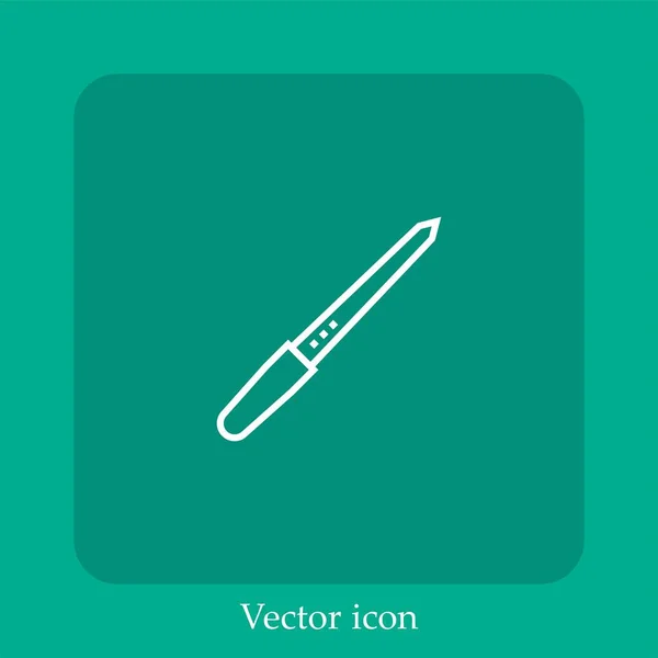 Ícone Vetor Arquivo Unha Linear Icon Line Com Curso Editável — Vetor de Stock