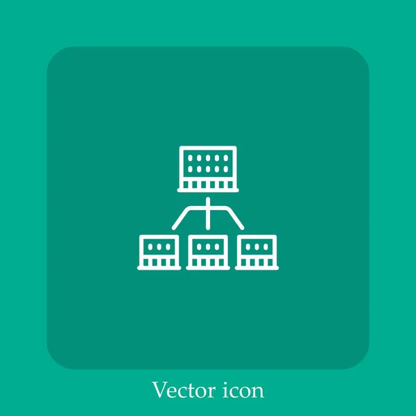 Icône Vectorielle Réseau Icône Linéaire Ligne Avec Trait Modifiable — Image vectorielle