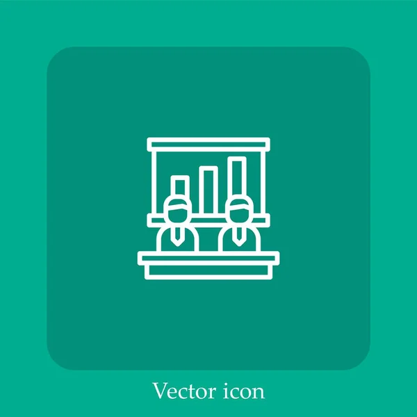 Séminaire Icône Vectorielle Icône Linéaire Ligne Avec Course Modifiable — Image vectorielle