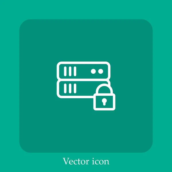 Icono Del Vector Del Servidor Icon Line Lineal Con Carrera — Vector de stock