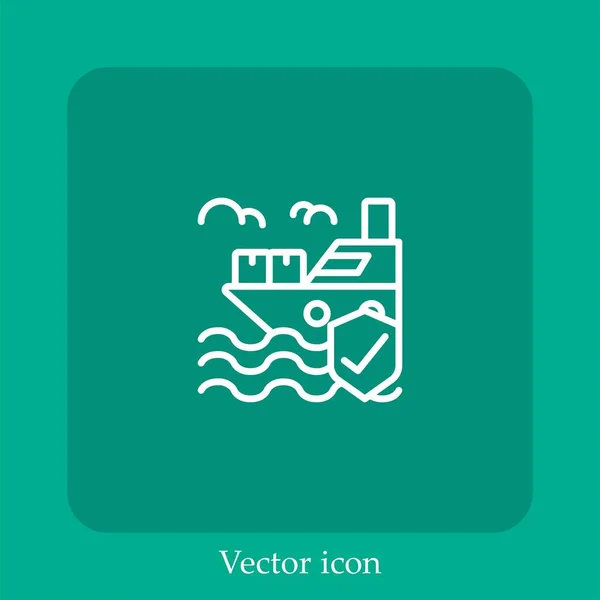 Shipping Vector Icon Linear Icon Line Editable Stroke — Stock Vector
