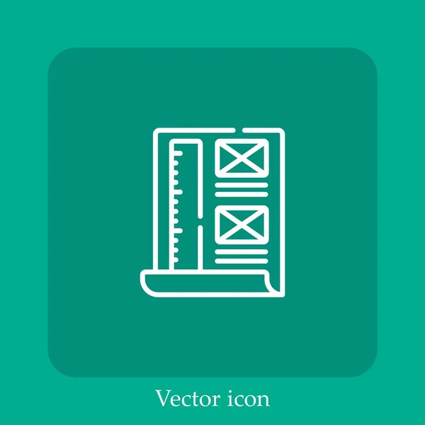 Esboço Ícone Vetor Linear Icon Line Com Curso Editável — Vetor de Stock