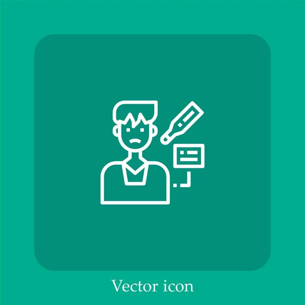 Icône Vectorielle Température Icône Linéaire Ligne Avec Course Modifiable — Image vectorielle