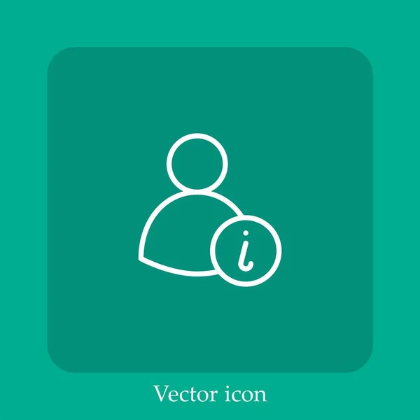 Icône Vectorielle Utilisateur Icône Linéaire Ligne Avec Trait Modifiable — Image vectorielle