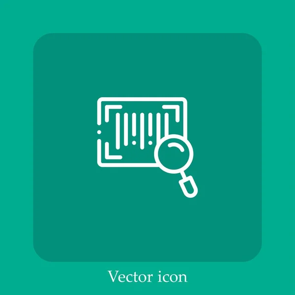 Icono Vector Código Barras Icon Line Lineal Con Carrera Editable — Vector de stock