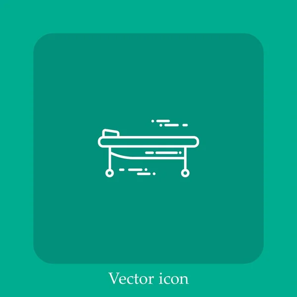 Bed Vector Icon Linear Icon Line Editable Stroke — Stock Vector