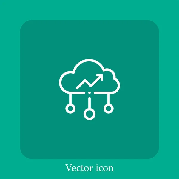 Icono Vector Big Data Icon Line Lineal Con Carrera Editable — Vector de stock