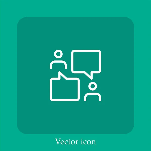 Chat Vektor Symbol Lineare Icon Line Mit Editierbarem Strich — Stockvektor