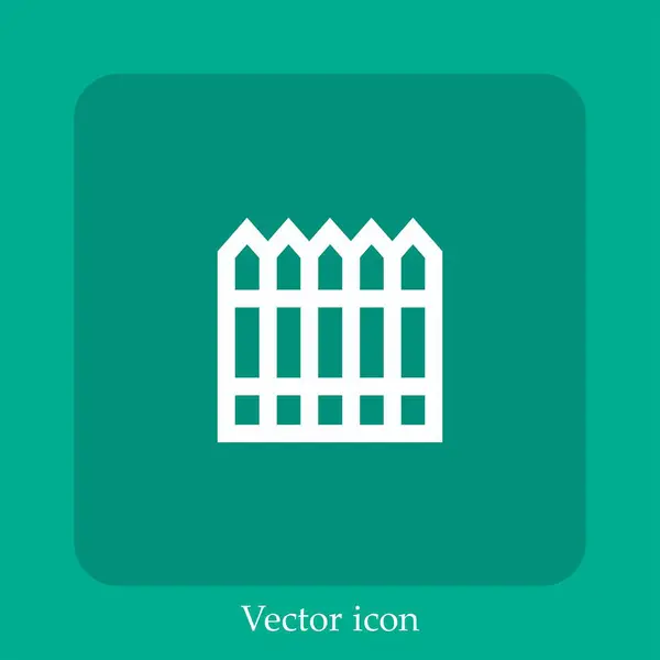 Fence Vector Icon Linear Icon Line Editable Stroke — Stock Vector