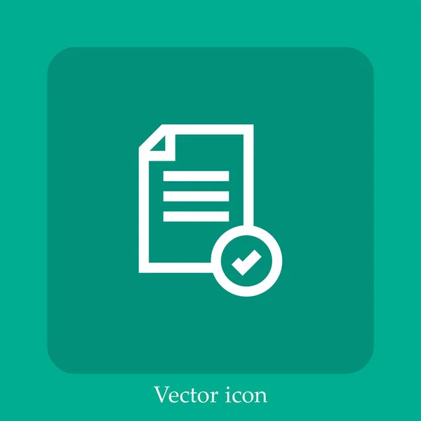Ícone Vetor Arquivo Linear Icon Line Com Curso Editável — Vetor de Stock