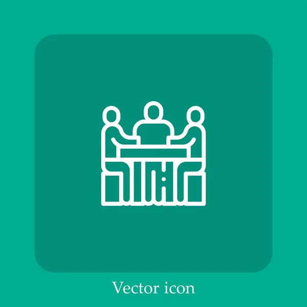 Encontro Ícone Vetor Linear Icon Line Com Curso Editável — Vetor de Stock