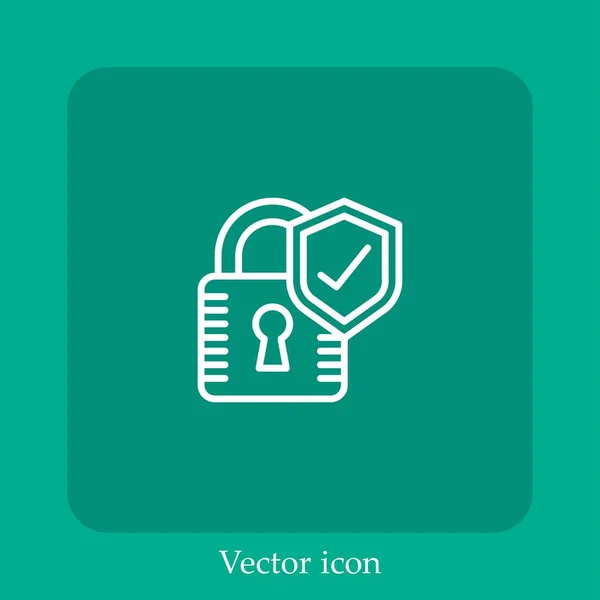 Padlock Vector Icon Linear Icon Line Editable Stroke — Stock Vector