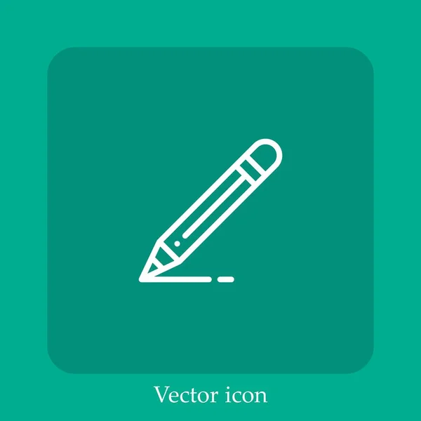 Ícone Vetor Lápis Linear Icon Line Com Curso Editável — Vetor de Stock