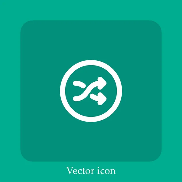 Shuffle Arrows Vector Icon Linear Icon Line Editable Stroke — Stock Vector