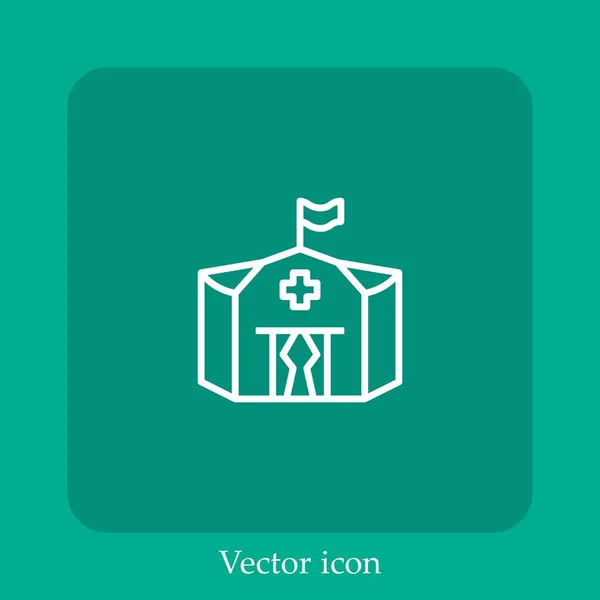 Zelt Vektor Symbol Lineare Icon Line Mit Editierbarem Strich — Stockvektor