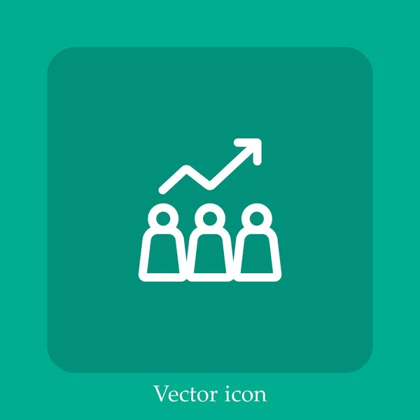 Ícone Vetorial Analítico Linear Icon Line Com Curso Editável — Vetor de Stock