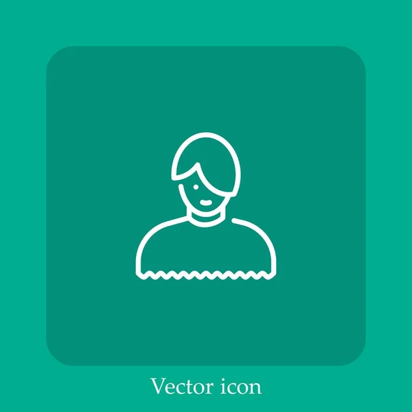 Junge Vektor Symbol Lineare Icon Line Mit Editierbarem Strich — Stockvektor