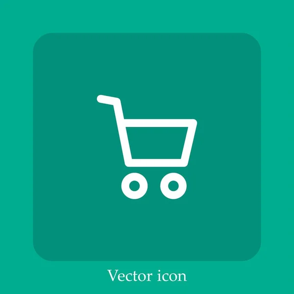 Cart Vector Icon Linear Icon Line Editable Stroke — Stock Vector