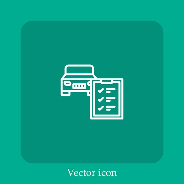 Check List Icono Vectorial Icono Lineal Línea Con Carrera Editable — Vector de stock