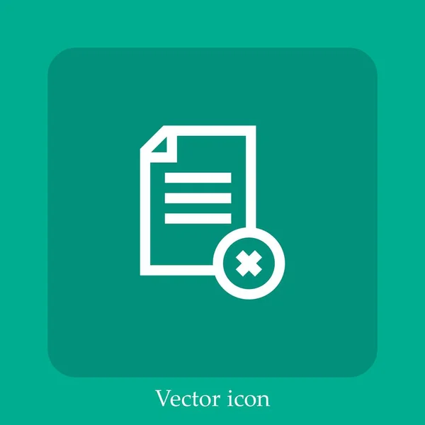 Löschen Dateivektorsymbol Lineare Icon Line Mit Editierbarem Strich — Stockvektor