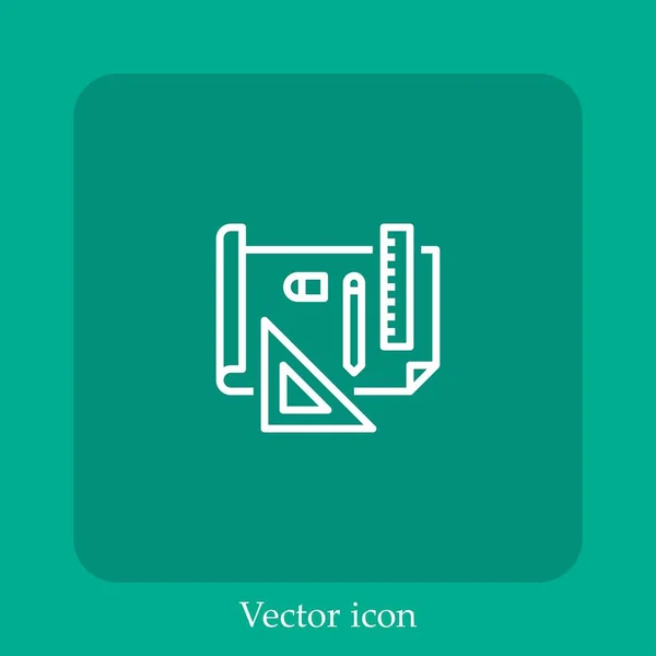 Ícone Vetor Design Linear Icon Line Com Curso Editável — Vetor de Stock