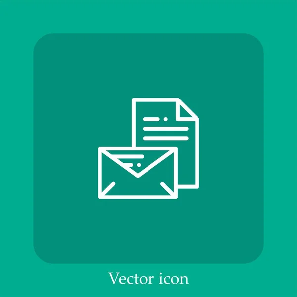 Mail Vektor Symbol Lineare Icon Line Mit Editierbarem Strich — Stockvektor