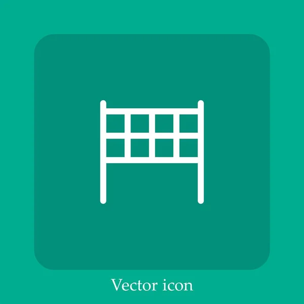 Linha Chegada Ícone Vetor Linear Icon Line Com Curso Editável — Vetor de Stock