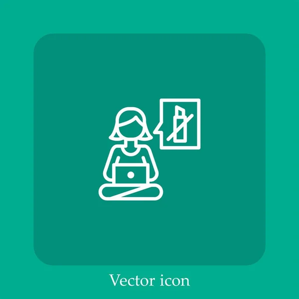 Home Office Vektor Symbol Lineare Icon Line Mit Editierbarem Strich — Stockvektor