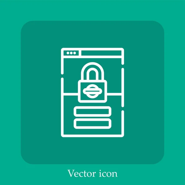 Gesperrtes Vektorsymbol Lineare Icon Line Mit Editierbarem Strich — Stockvektor