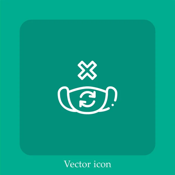 Medical Mask Vector Icon Linear Icon Line Editable Stroke — Stock Vector