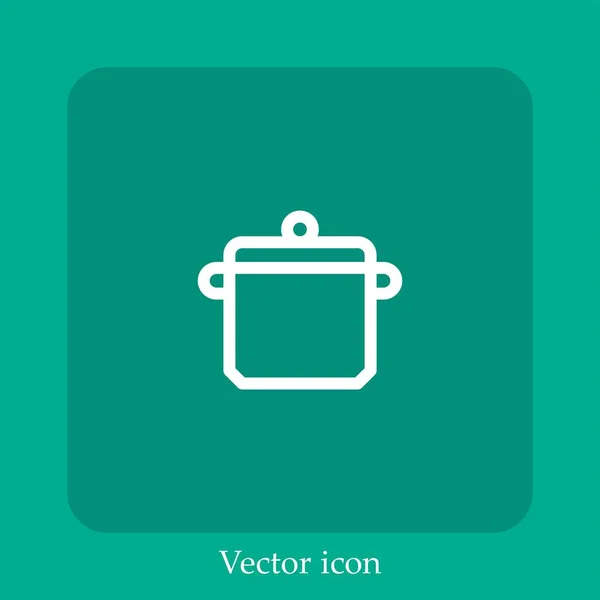 Icono Vector Pan Icon Line Lineal Con Carrera Editable — Vector de stock