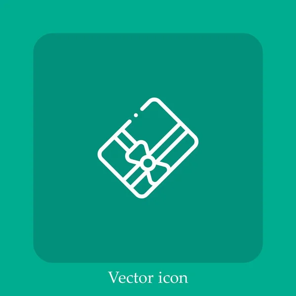 Present Vector Icon Linear Icon Line Editable Stroke — Stock Vector
