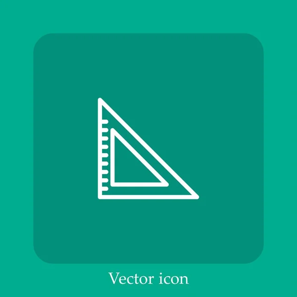 Set Square Vector Icon Linear Icon Line Editable Stroke — Stock Vector