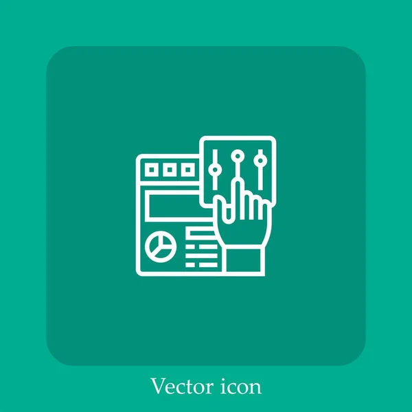 Interfaz Usuario Icono Vectorial Icon Line Lineal Con Carrera Editable — Vector de stock