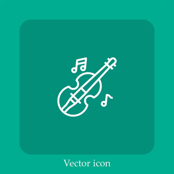 Icône Vectorielle Violon Icône Linéaire Ligne Avec Trait Modifiable — Image vectorielle