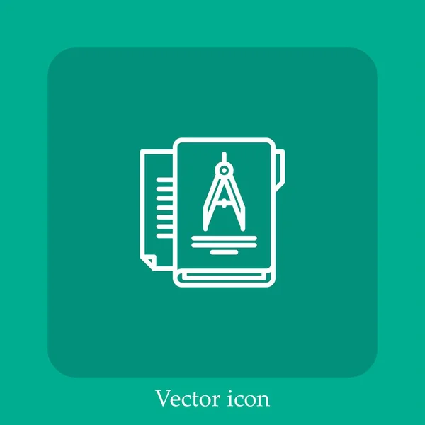 Architect Vector Pictogram Lineair Icon Line Met Bewerkbare Slag — Stockvector