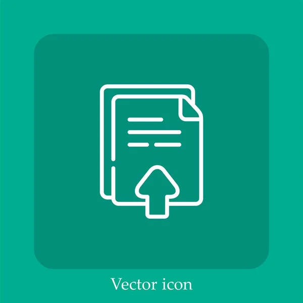 Datei Hochladen Vektorsymbol Lineare Icon Line Mit Editierbarem Strich — Stockvektor